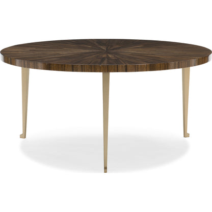 A Whole Bunch Cocktail Table by Caracole in golden shimmer and galway, golden shimmer. Made from birch, quarter paldao in a modern style.