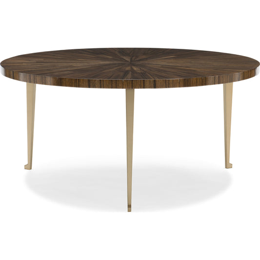 A Whole Bunch Cocktail Table by Caracole in golden shimmer and galway, golden shimmer. Made from birch, quarter paldao in a modern style.