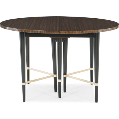Long and Short of It by Caracole in black and saddle, black saddle, neutral metallic. Made from birch, quartered paldao in a transitional style.