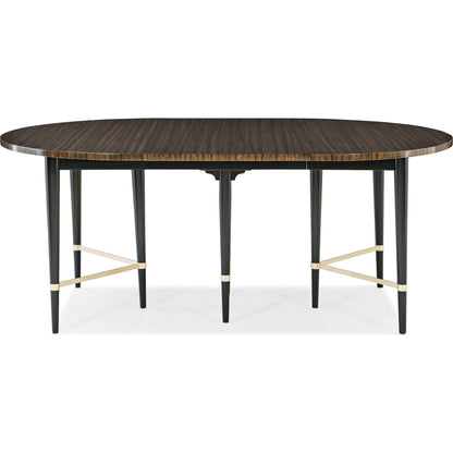 Long and Short of It by Caracole in black and saddle, black saddle, neutral metallic. Made from birch, quartered paldao in a transitional style.