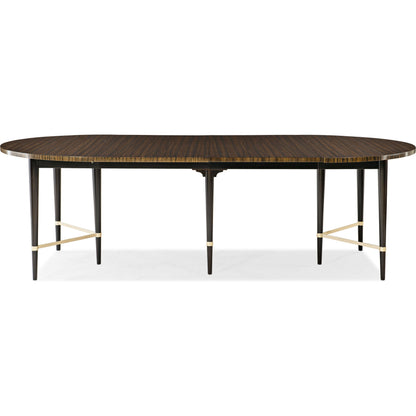 Long and Short of It by Caracole in black and saddle, black saddle, neutral metallic. Made from birch, quartered paldao in a transitional style.