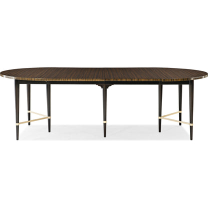 Long and Short of It by Caracole in black and saddle, black saddle, neutral metallic. Made from birch, quartered paldao in a transitional style.