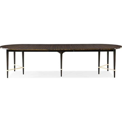 Long and Short of It by Caracole in black and saddle, black saddle, neutral metallic. Made from birch, quartered paldao in a transitional style.