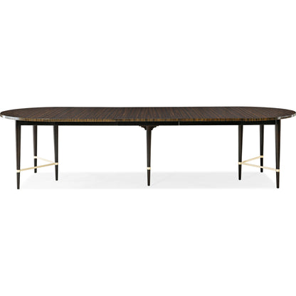 Long and Short of It by Caracole in black and saddle, black saddle, neutral metallic. Made from birch, quartered paldao in a transitional style.