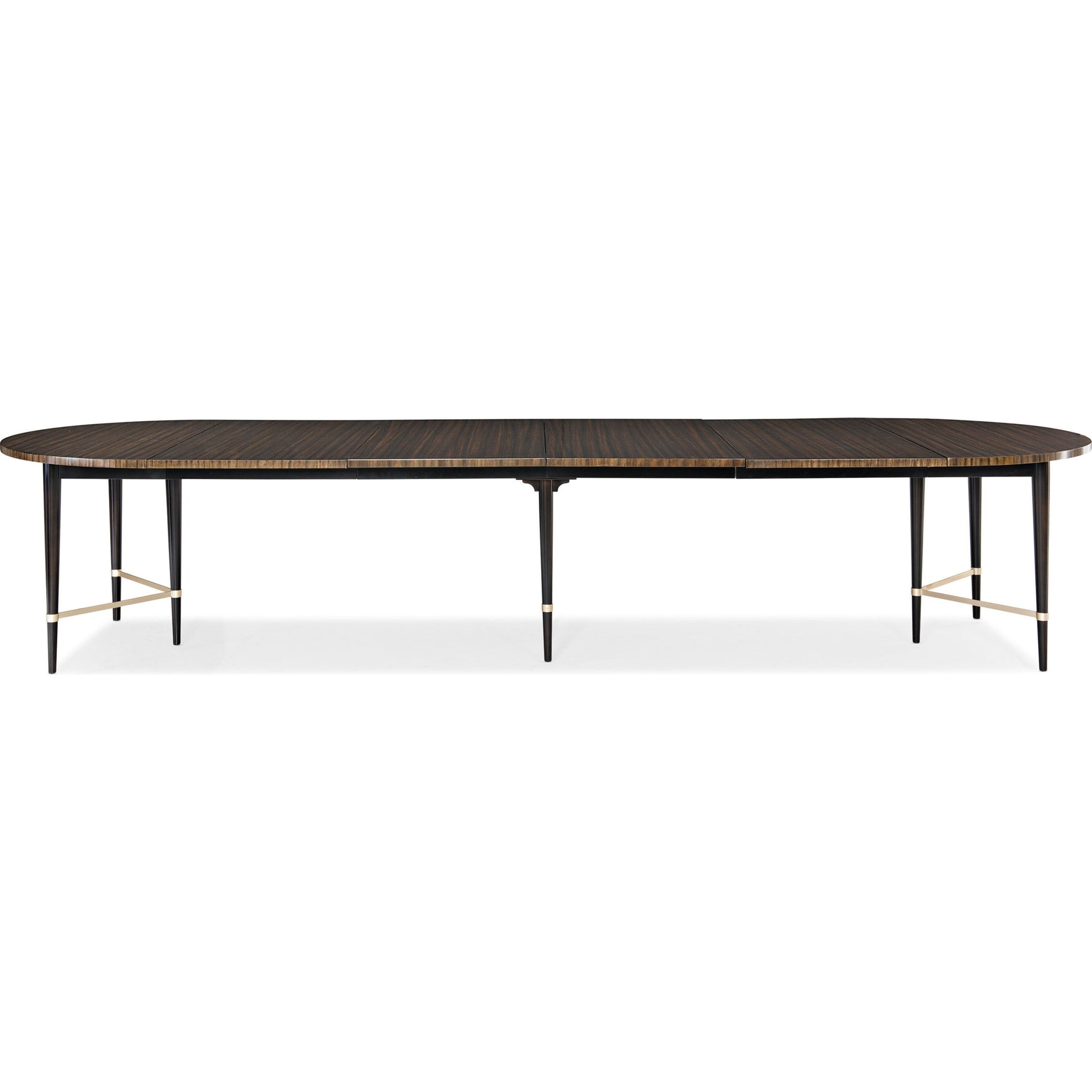 Long and Short of It by Caracole in black and saddle, black saddle, neutral metallic. Made from birch, quartered paldao in a transitional style.