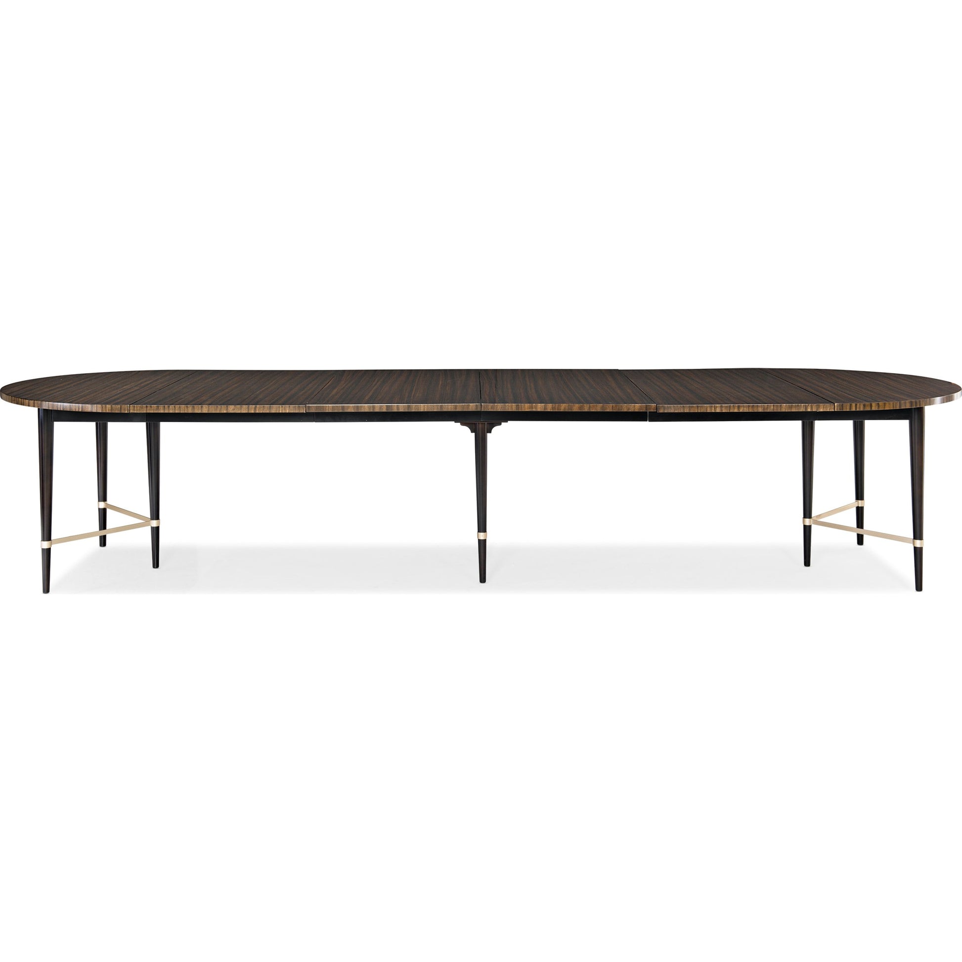 Long and Short of It by Caracole in black and saddle, black saddle, neutral metallic. Made from birch, quartered paldao in a transitional style.