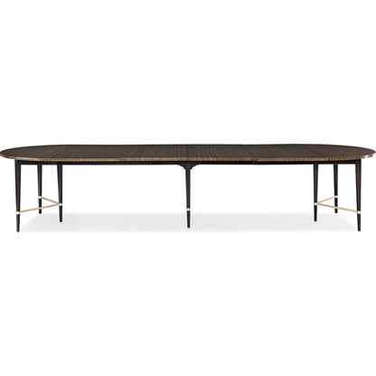 Long and Short of It by Caracole in black and saddle, black saddle, neutral metallic. Made from birch, quartered paldao in a transitional style.