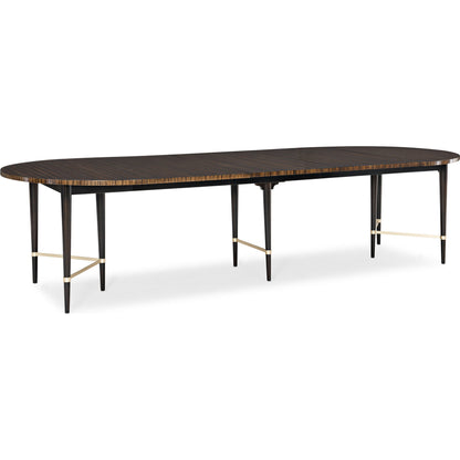 Long and Short of It by Caracole in black and saddle, black saddle, neutral metallic. Made from birch, quartered paldao in a transitional style.