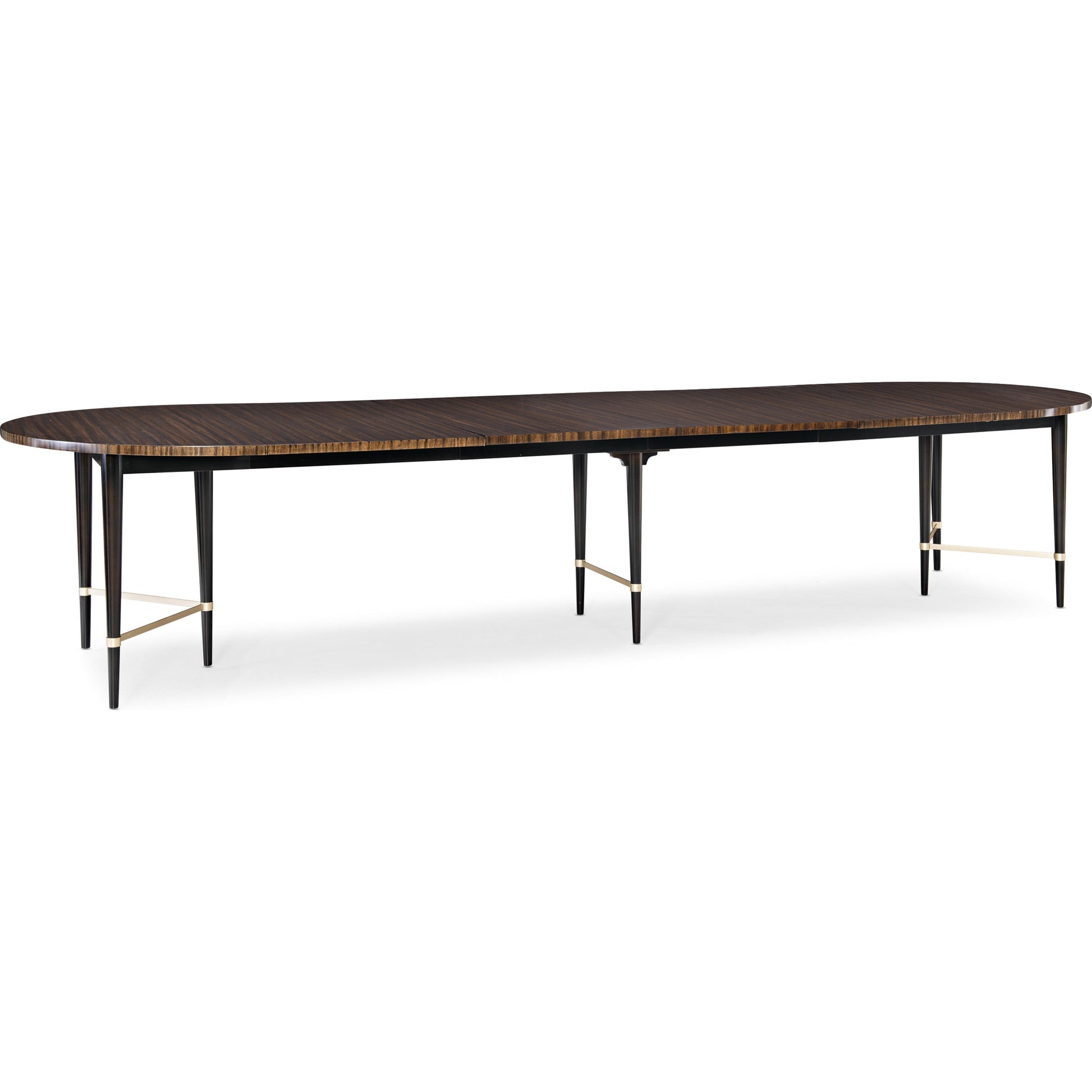 Long and Short of It by Caracole in black and saddle, black saddle, neutral metallic. Made from birch, quartered paldao in a transitional style.