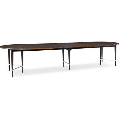 Long and Short of It by Caracole in black and saddle, black saddle, neutral metallic. Made from birch, quartered paldao in a transitional style.
