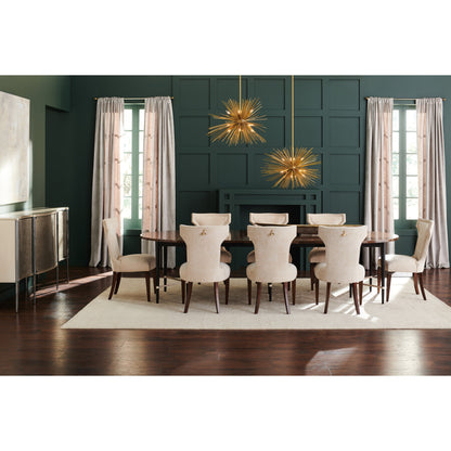 Long and Short of It by Caracole in black and saddle, black saddle, neutral metallic. Made from birch, quartered paldao in a transitional style.