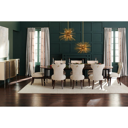 Long and Short of It by Caracole in black and saddle, black saddle, neutral metallic. Made from birch, quartered paldao in a transitional style.