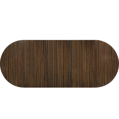 Long and Short of It by Caracole in black and saddle, black saddle, neutral metallic. Made from birch, quartered paldao in a transitional style.