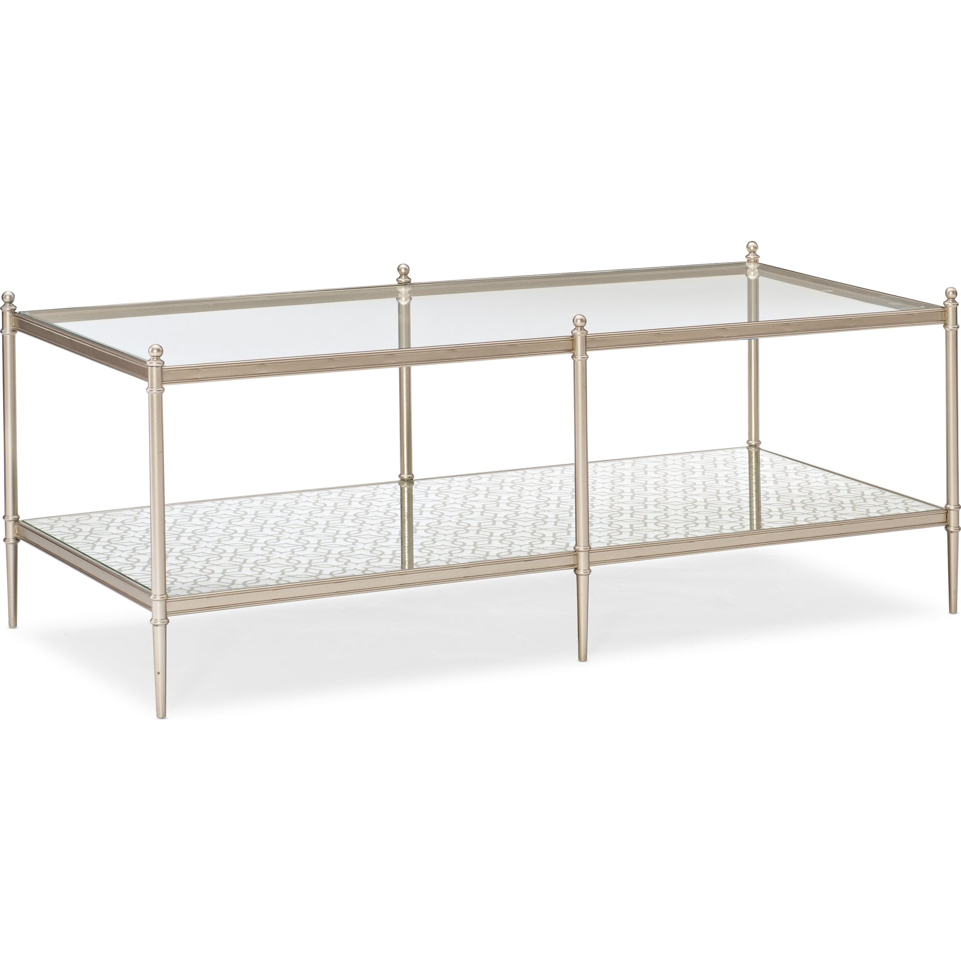 Perfectable Coffee Table by Caracole in new gold. Made from metal in a transitional style.