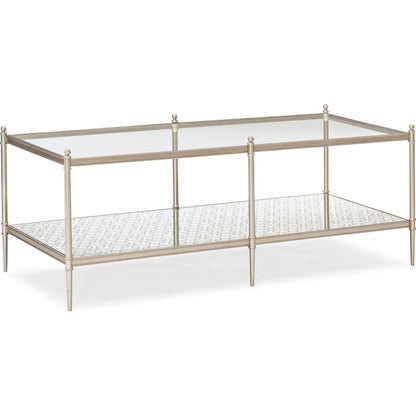 Perfectable Coffee Table by Caracole in new gold. Made from metal in a transitional style.