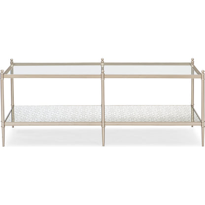 Perfectable Coffee Table by Caracole in new gold. Made from metal in a transitional style.