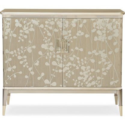 A Shimmer of Light by Caracole in champagne, taupe, gold and champagne shimmer, taupe paint. Made from birch, dyed koto, maple in a transitional style.