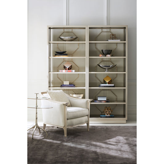 Going Up by Caracole in silver, gold, taupe and soft silver paint, taupe paint, whisper of gold. Made from birch, maple in a transitional style.