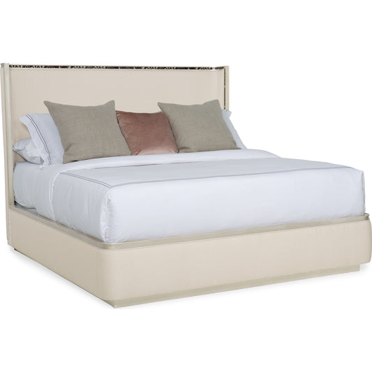 Dream Big Bed by Caracole in acrylic, silver and soft silver, tortoise shell inlay. Made from birch in a modern style.