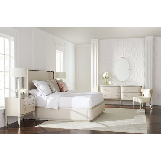 Dream Big Bed by Caracole in acrylic, silver and soft silver, tortoise shell inlay. Made from birch in a modern style.