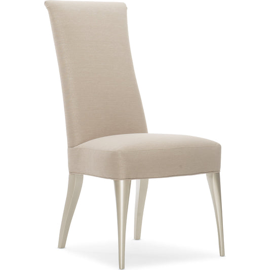 Socially Acceptable Chair (Set of 2) by Caracole in silver and soft silver paint. Made from birch in a transitional style.