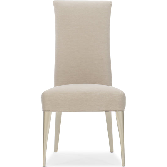 Socially Acceptable Chair (Set of 2) by Caracole in silver and soft silver paint. Made from birch in a transitional style.