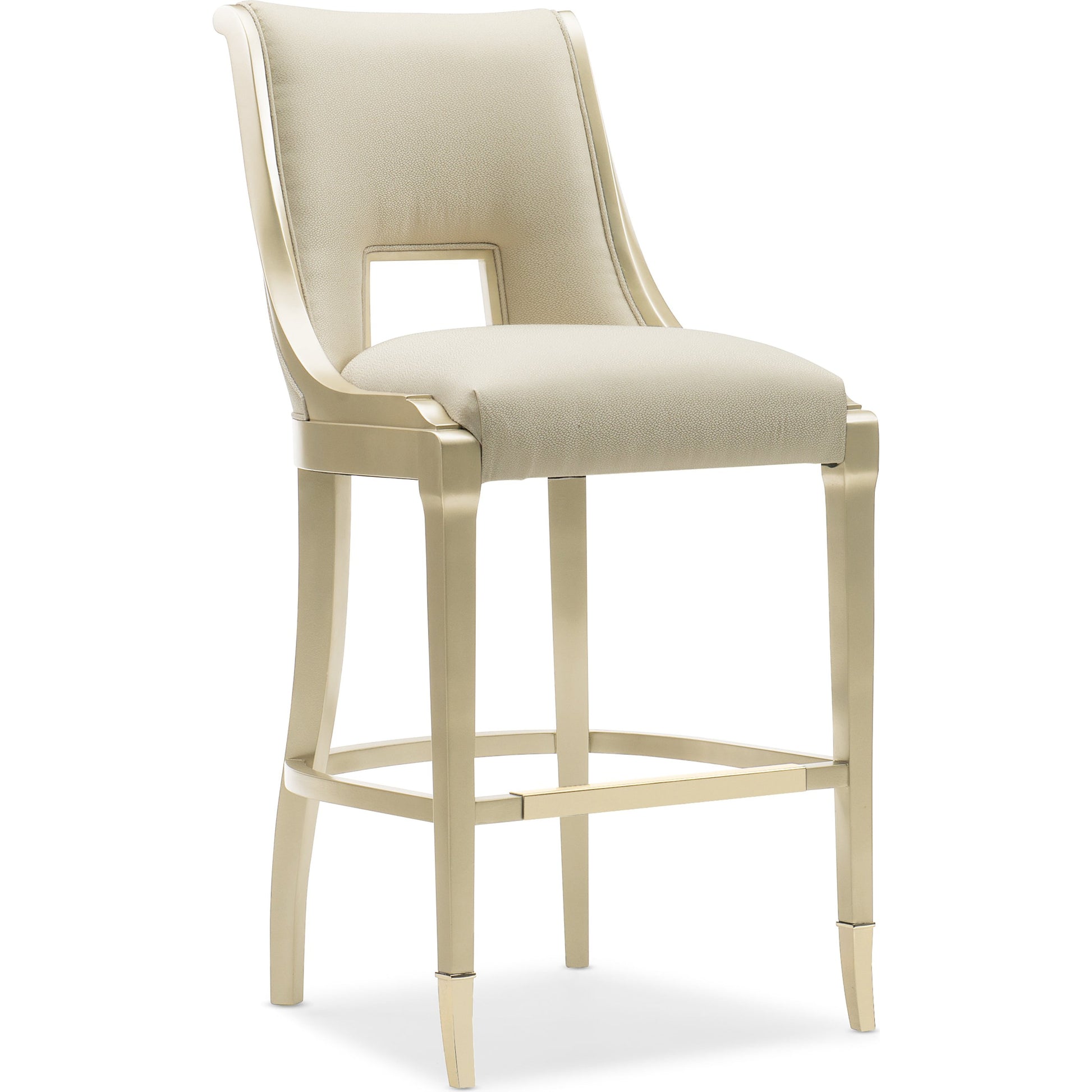 In Good Taste Bar Stool by Caracole in gold and allusion gold. Made from birch in a modern style.