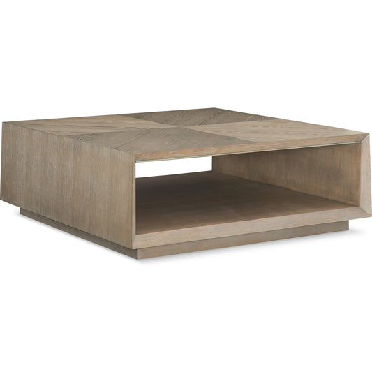 Boxcar Cocktail Table by Caracole in ash, gold and ash driftwood, sundance gold. Made from ash in a modern style.