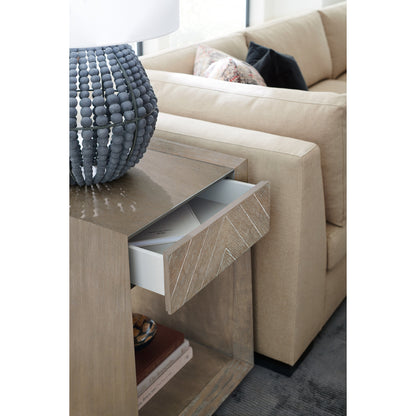 Bridges End Table by Caracole in ash, gold and ash driftwood, sundance gold. Made from ash in a modern style.