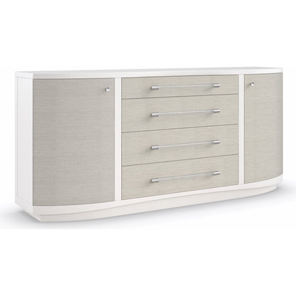 Clear to Me by Caracole in silver, ash, white, acrylic, steel and sun-kissed silver, pearly white. Made from ash, raffia, ash in a modern style.