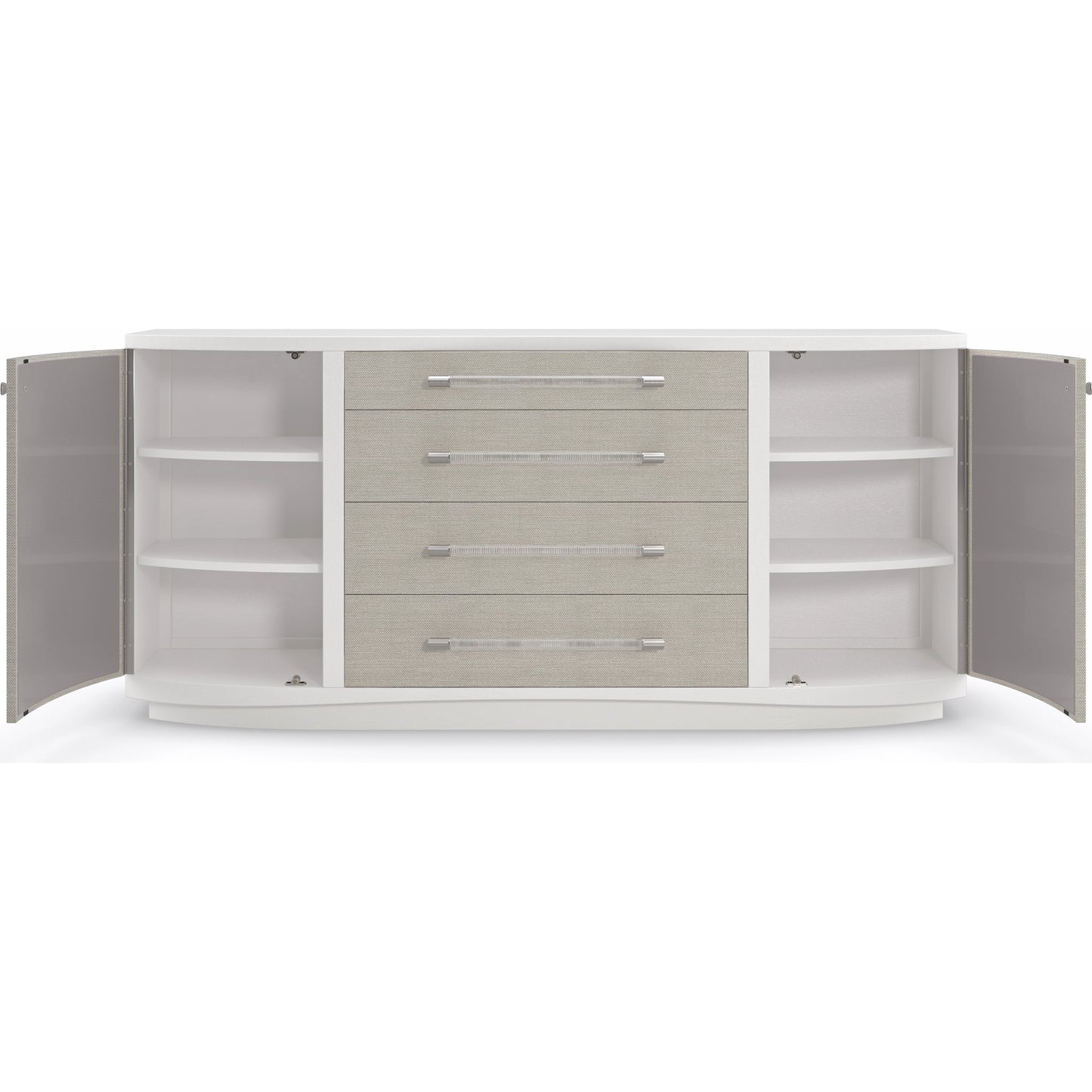 005 SI-1955693 | Additional Silo | Clear to Me by Caracole in silver, ash, white, acrylic, steel and sun-kissed silver, pearly white. Made from ash, raffia, ash in a modern style.
