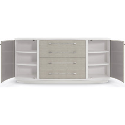 Clear to Me by Caracole in silver, ash, white, acrylic, steel and sun-kissed silver, pearly white. Made from ash, raffia, ash in a modern style.