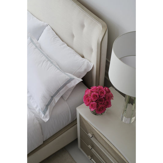 Clear the Air by Caracole in silver, linen and silver charm. Made from birch in a modern style.