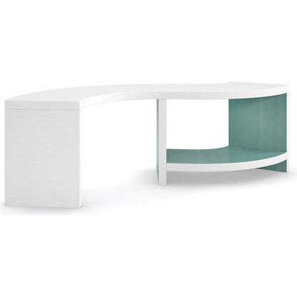 Over Flow by Caracole in natural and lucent white, lucent oasis. Made from birch, figured sycamore in a modern style.