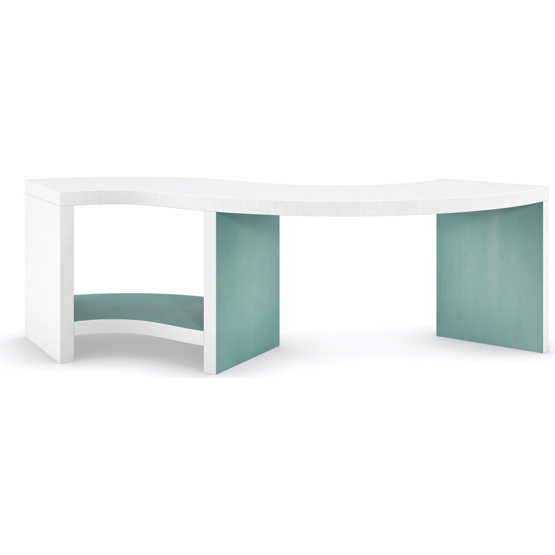 Over Flow by Caracole in natural and lucent white, lucent oasis. Made from birch, figured sycamore in a modern style.