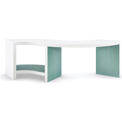 Over Flow by Caracole in natural and lucent white, lucent oasis. Made from birch, figured sycamore in a modern style.