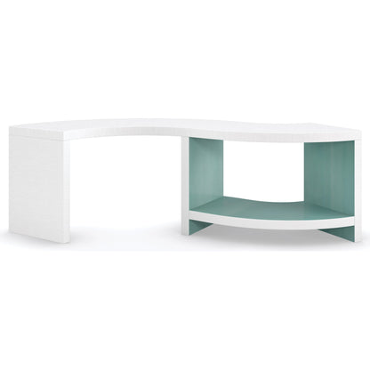 Over Flow by Caracole in natural and lucent white, lucent oasis. Made from birch, figured sycamore in a modern style.