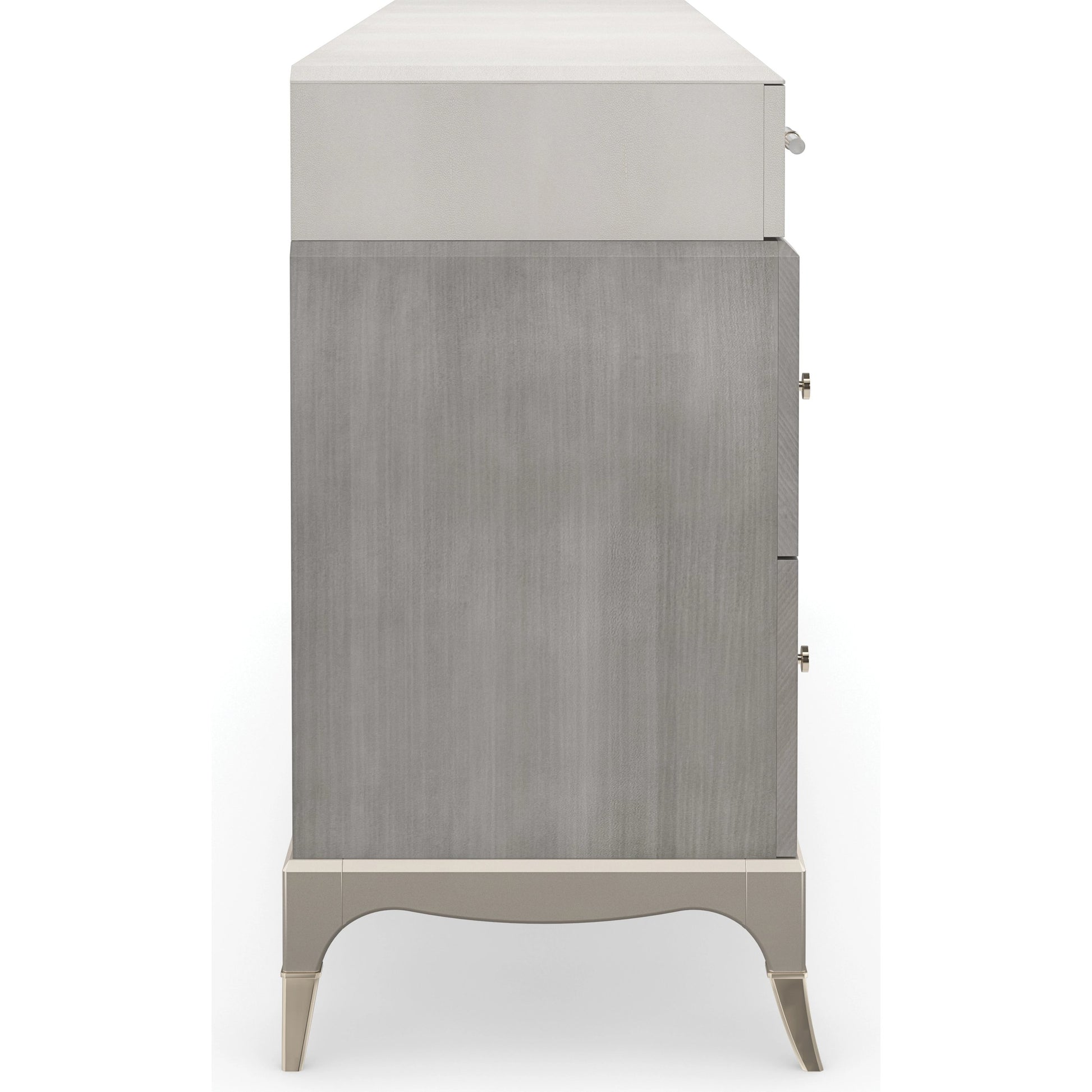 Tempo by Caracole in shagreen, gold and cappuccino, sparkling argent. Made from birch, light coffee platano in a modern style.