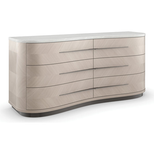 Roam by Caracole in bronze, white, marble and moonstone, seal skin. Made from birch, marble, koto in a modern style.