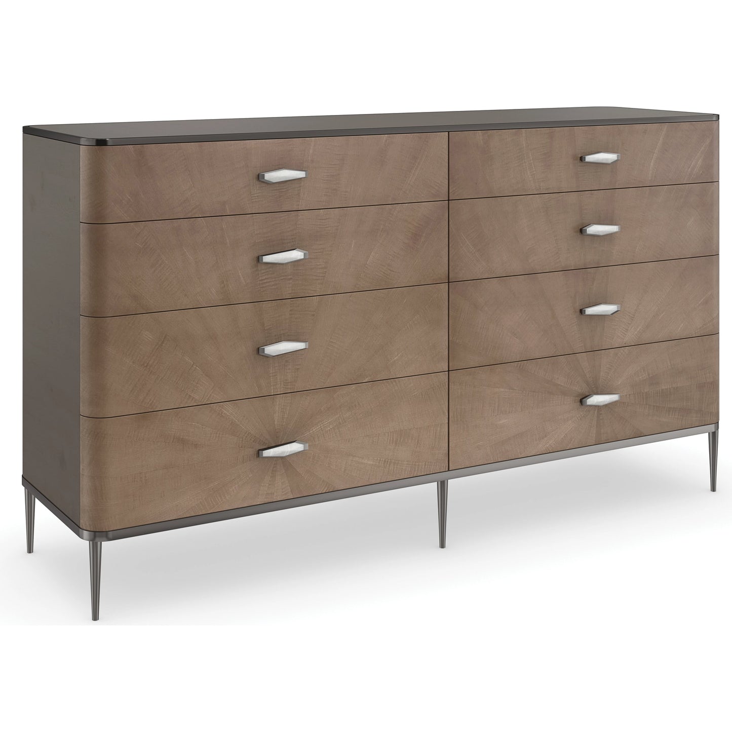 001 SI-1955740 | Primary Silo | Prism by Caracole in maple, bronze, ivory and mocha, deep bronze. Made from birch, chocolate elegant tiger maple in a modern style.