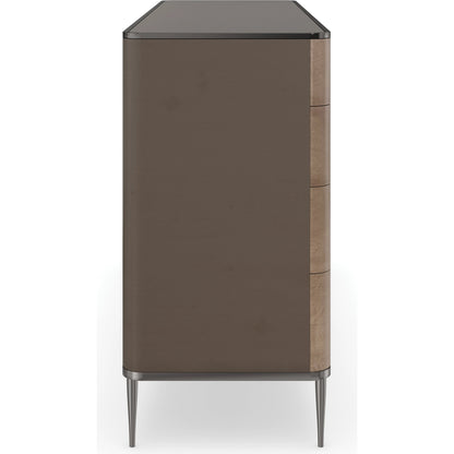 Prism by Caracole in maple, bronze, ivory and mocha, deep bronze. Made from birch, chocolate elegant tiger maple in a modern style.