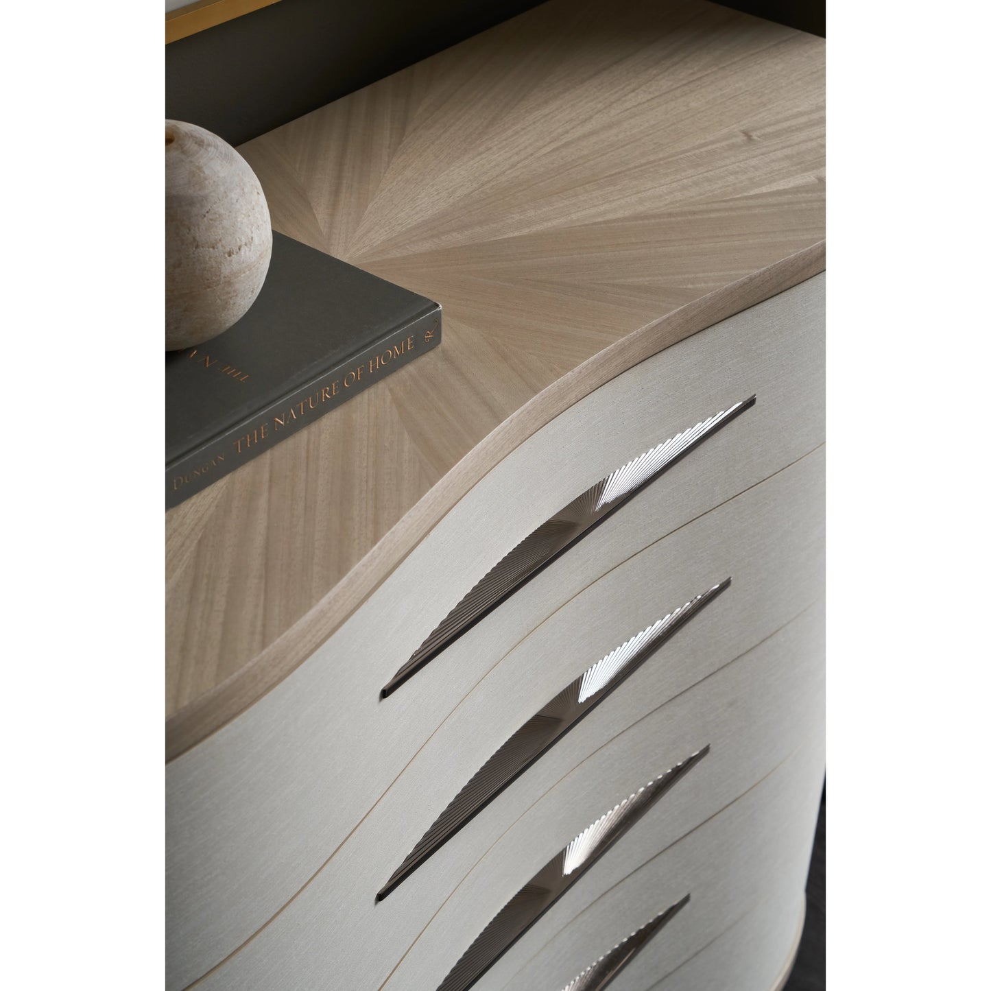 005 SI-1955741 | Closeup | Meandrous by Caracole in natural and moonstone, seal skin. Made from birch, koto in a modern style.
