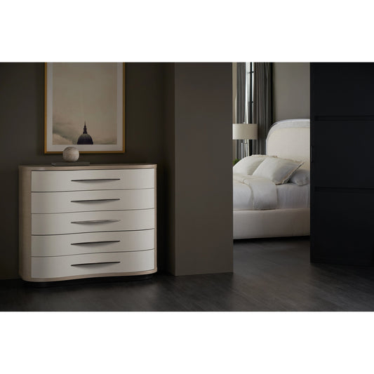 Meandrous by Caracole in natural and moonstone, seal skin. Made from birch, koto in a modern style.