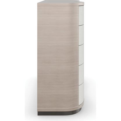 Meandrous by Caracole in natural and moonstone, seal skin. Made from birch, koto in a modern style.