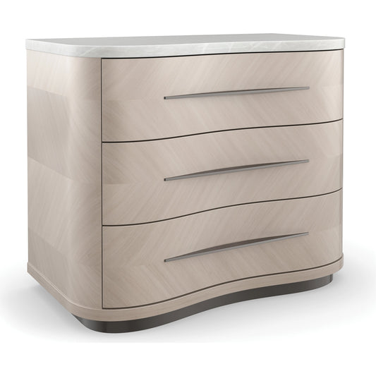 Nomadic by Caracole in bronze, white, marble and moonstone, seal skin. Made from birch, marble, koto in a modern style.