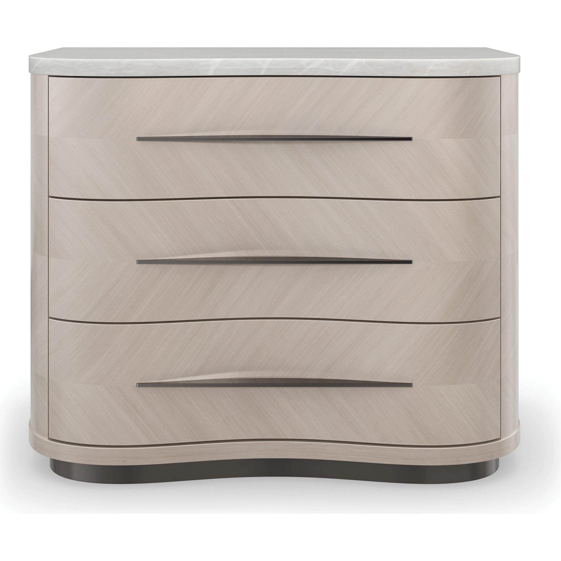 Nomadic by Caracole in bronze, white, marble and moonstone, seal skin. Made from birch, marble, koto in a modern style.