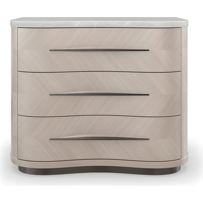 Nomadic by Caracole in bronze, white, marble and moonstone, seal skin. Made from birch, marble, koto in a modern style.