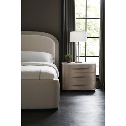 Nomadic by Caracole in bronze, white, marble and moonstone, seal skin. Made from birch, marble, koto in a modern style.