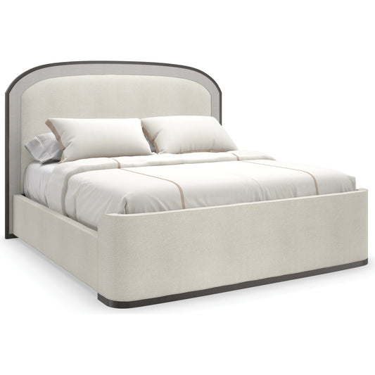 Wanderlust King Bed by Caracole in silver, bronze, ivory and sun-kissed silver, deep bronze, seal skin. Made from birch in a modern style.