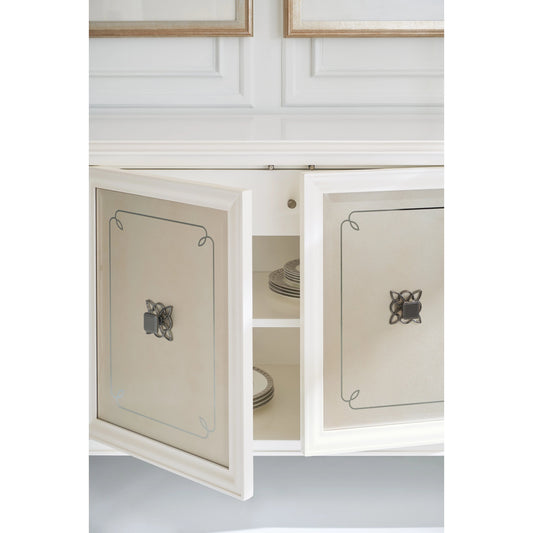 Lattice Serve You by Caracole in mirrored, silver and stardust. Made from birch, maple in a modern style.